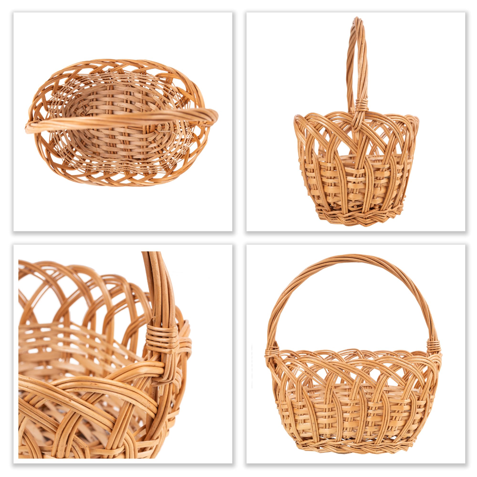 Creative Home Cestino in Vimini con Manico 19x14x21 cm Traforato