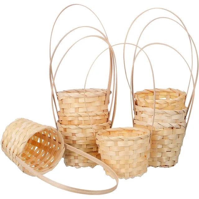 MUCKLILY Set 8 Cestini Intrecciati Kaki 8x20cm 9x17cm