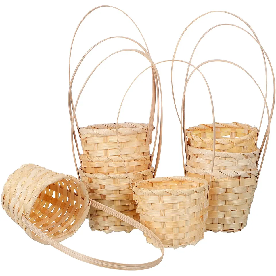 MUCKLILY Set 8 Cestini Intrecciati Kaki 8x20cm 9x17cm