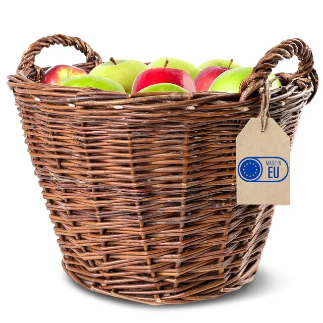 Creative Home Cesto Vimini Portalegna Ø45 cm con Manici