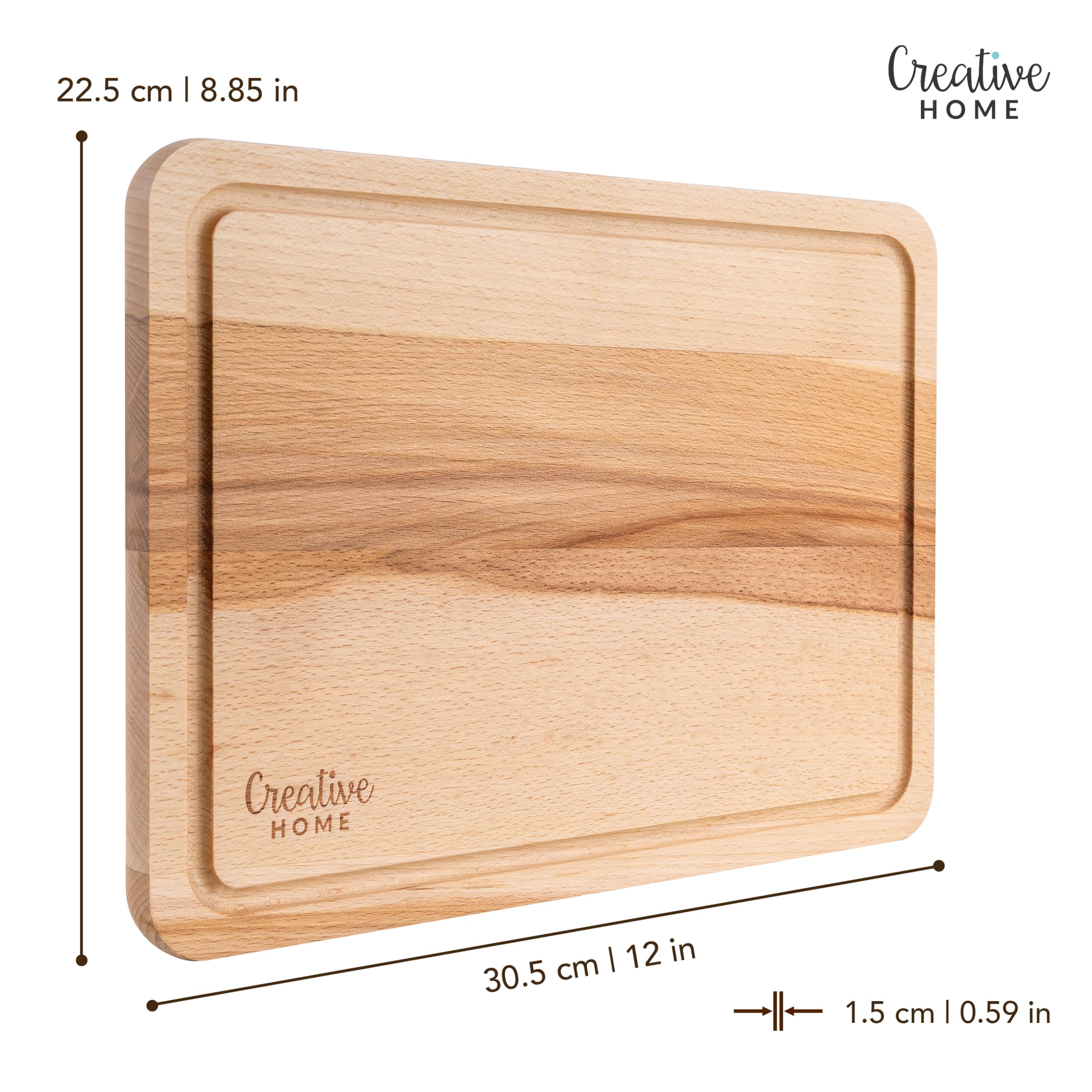 Creative Home tagliere faggio 30,5x22,5 cm scanalatura