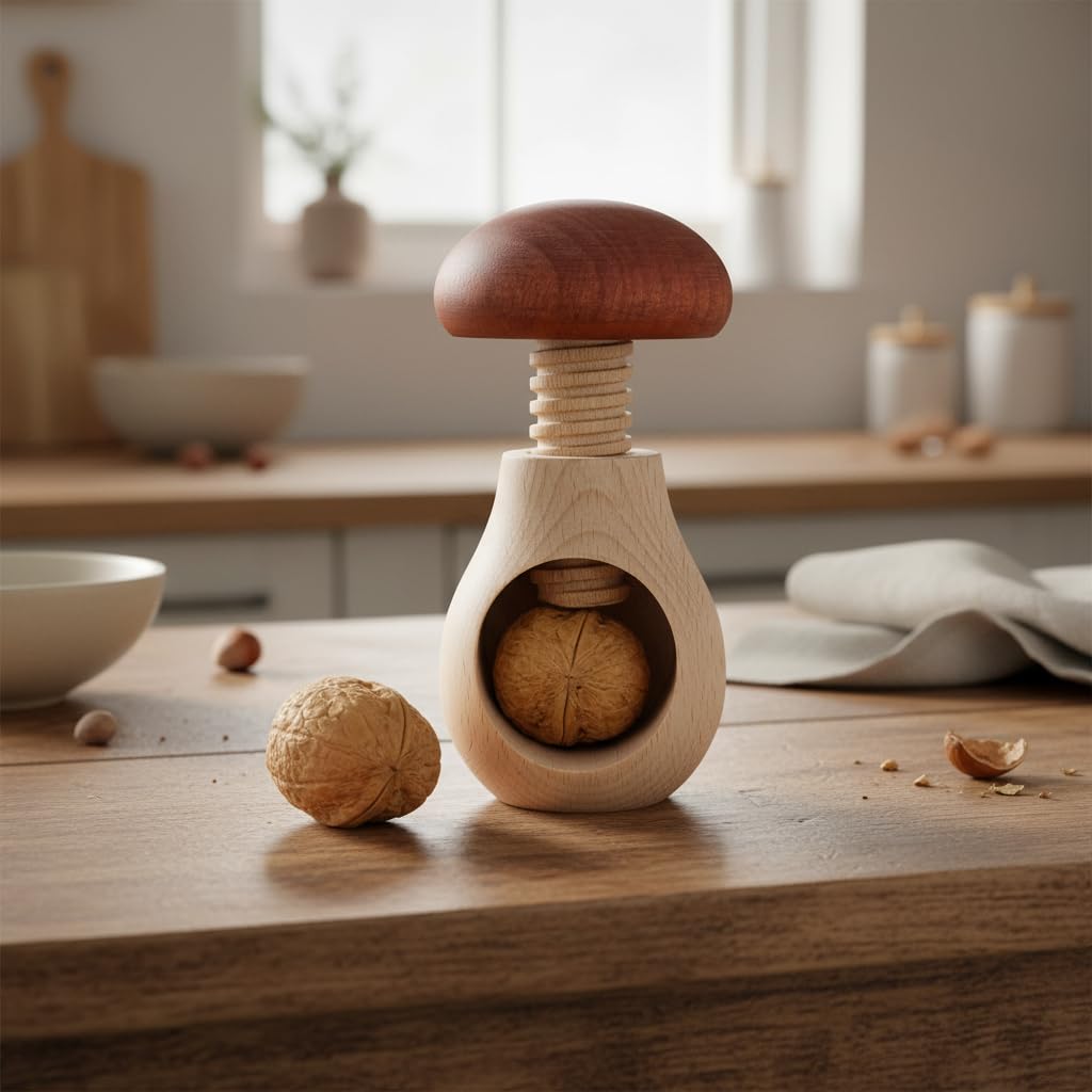 Creative Home schiaccianoci a fungo naturale in faggio