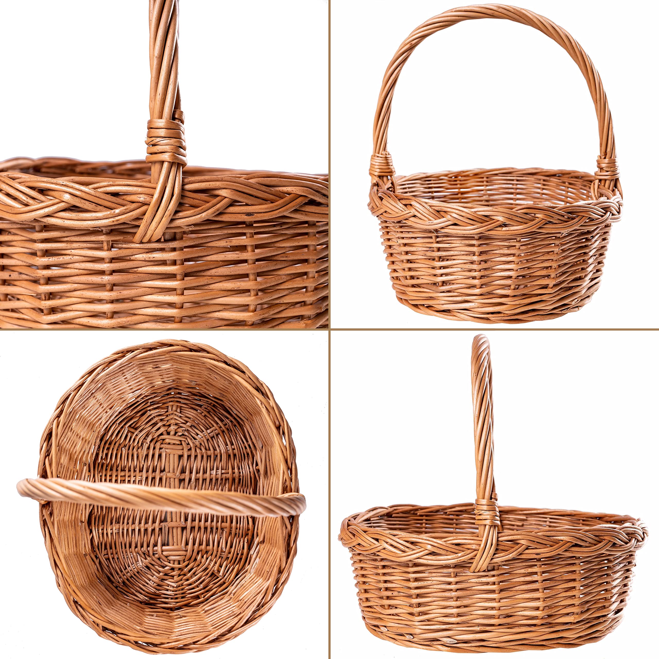 Creative Home Cestino Vimini Manico 30x27x24 cm Piccolo