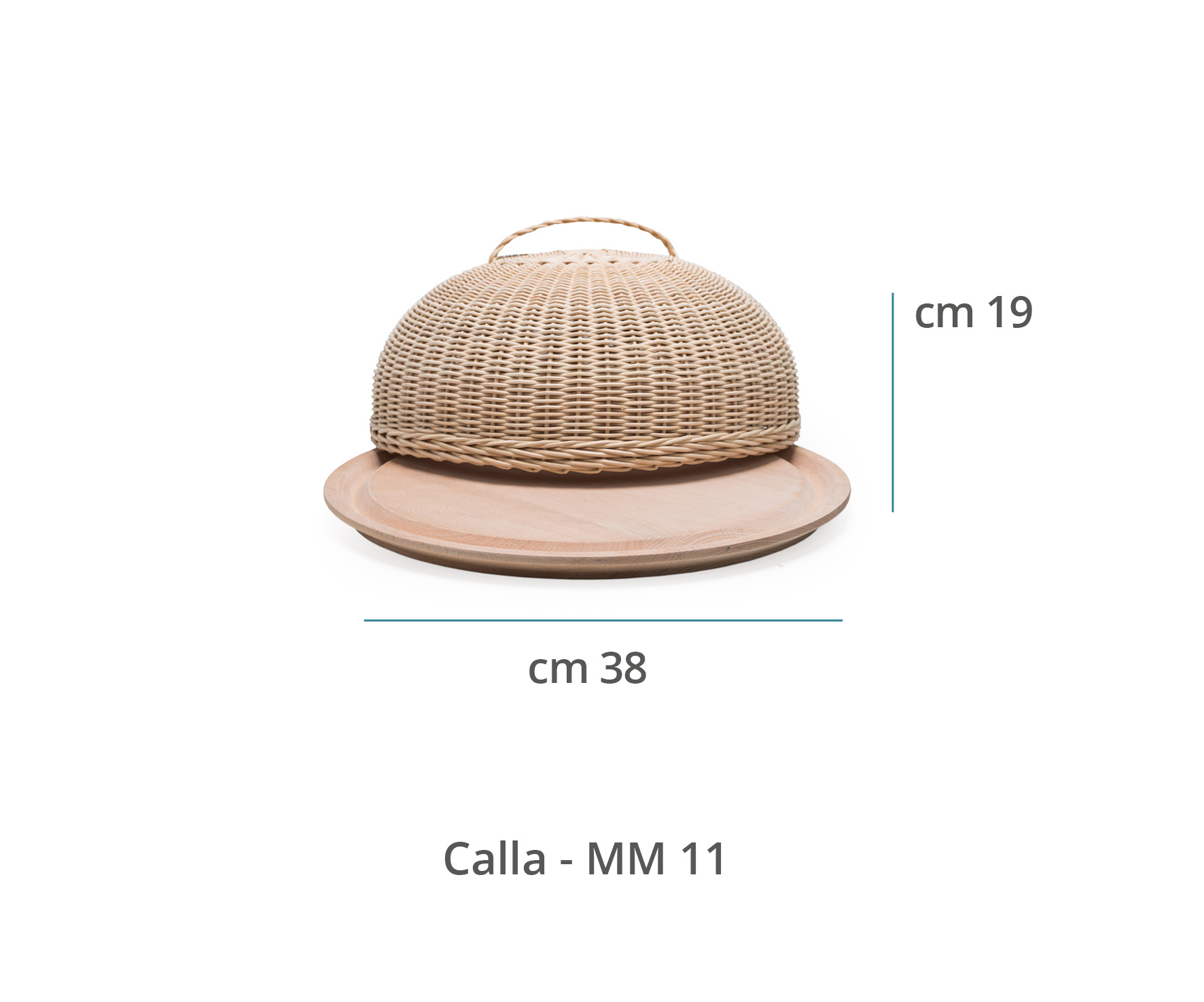 Mila Maurizi Mise en Place Calla piatto con campana midollino