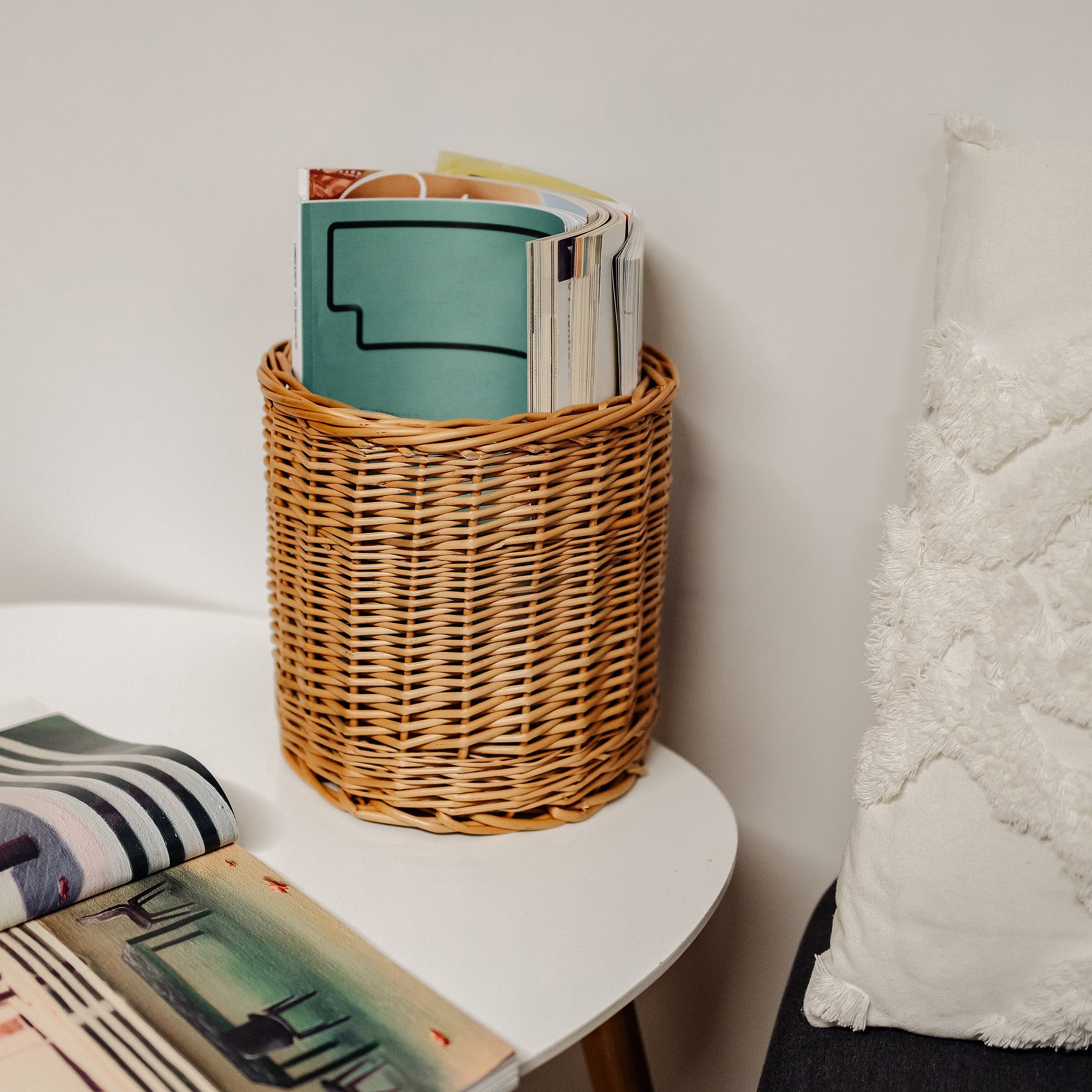 Creative Home Cesto in Vimini 21x21x21 cm Coprivaso Marrone