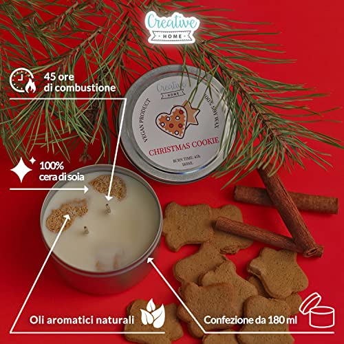 Creative Home Candela Profumata Biscotto 180 ml Cera di Soia