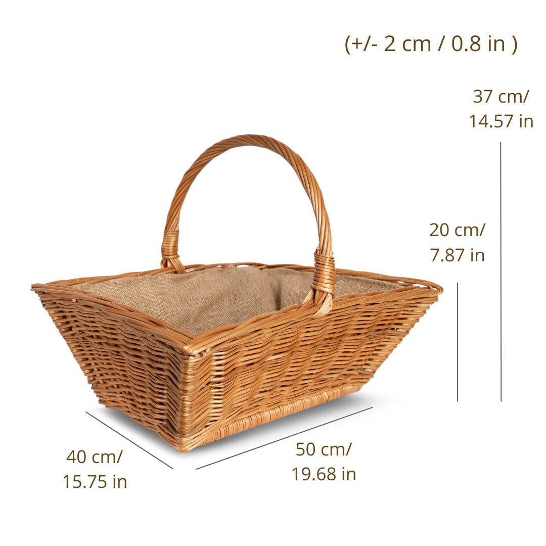 Creative Home Cesto Portalegna Vimini Marrone 50x40x37 cm