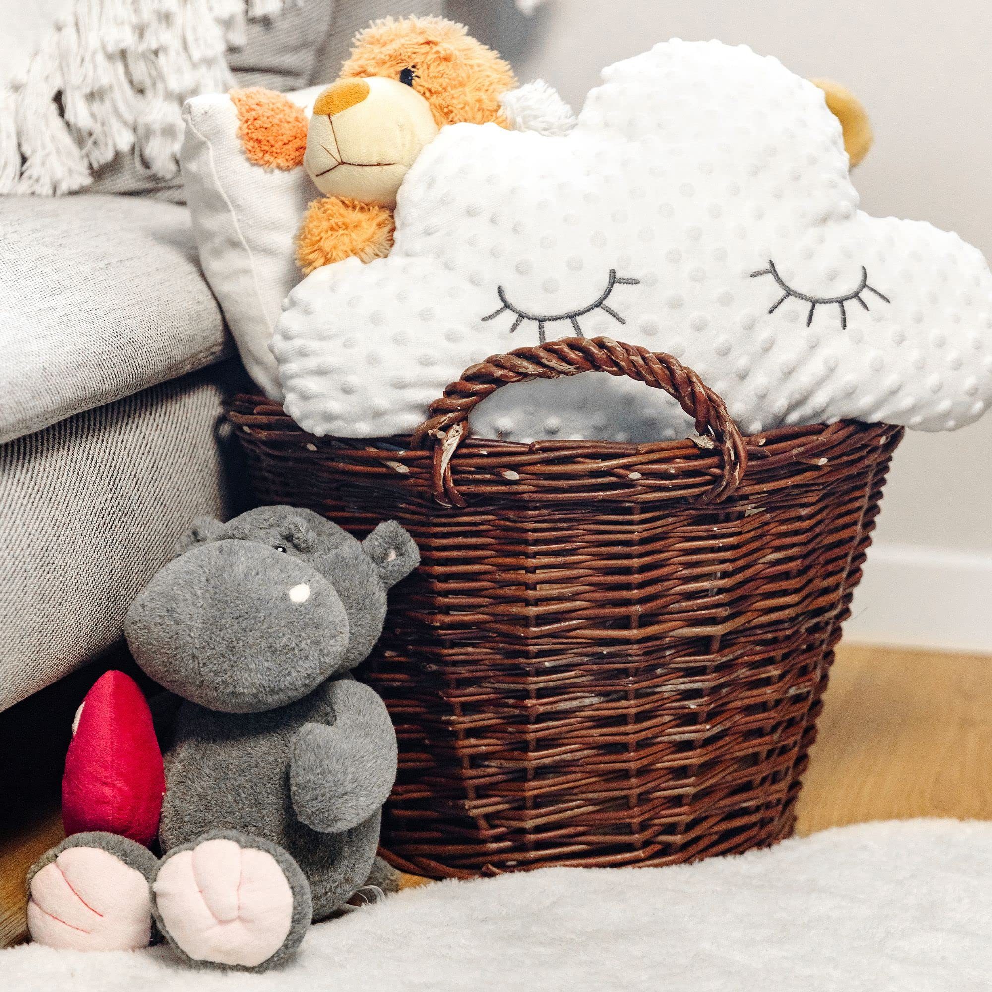 Creative Home Cesto Vimini Portalegna Ø45 cm con Manici