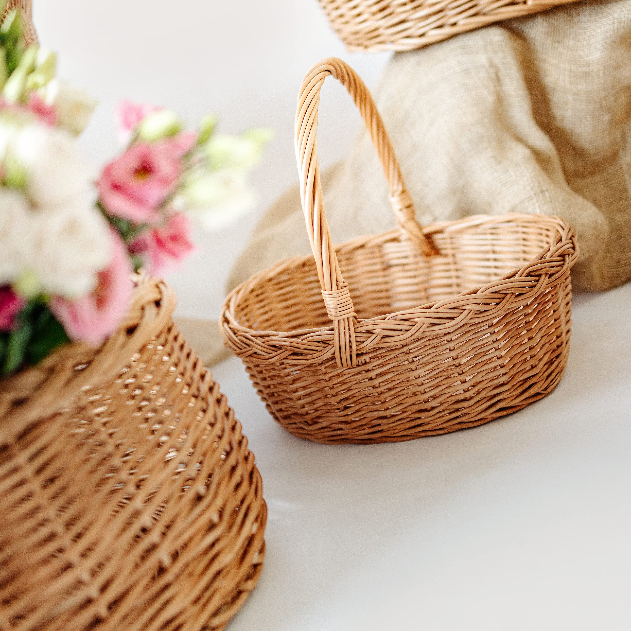 Creative Home Cestino Vimini Manico 30x27x24 cm Piccolo