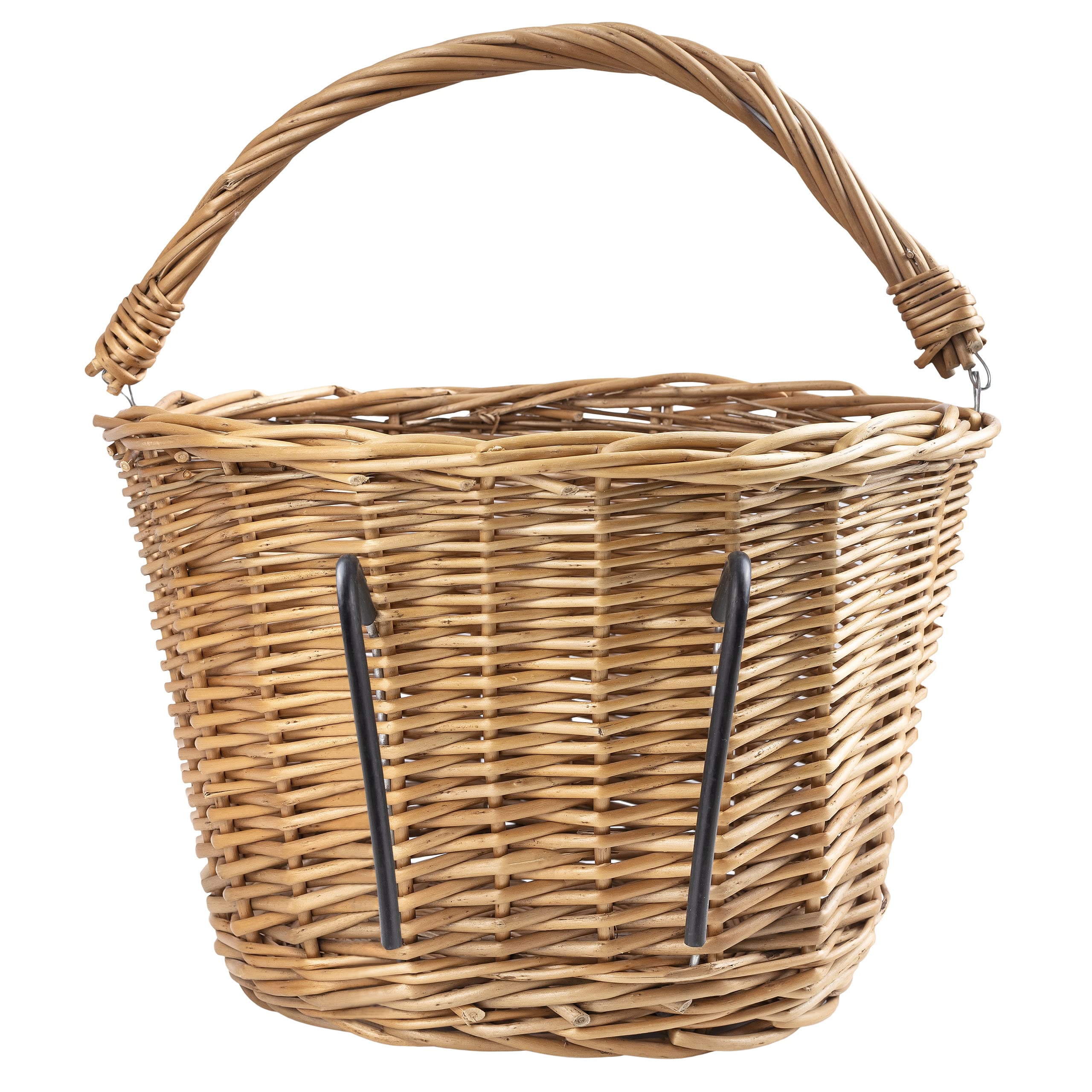 Creative Home Cestino Bici in Vimini Naturale 30x23x22 cm con Gancio