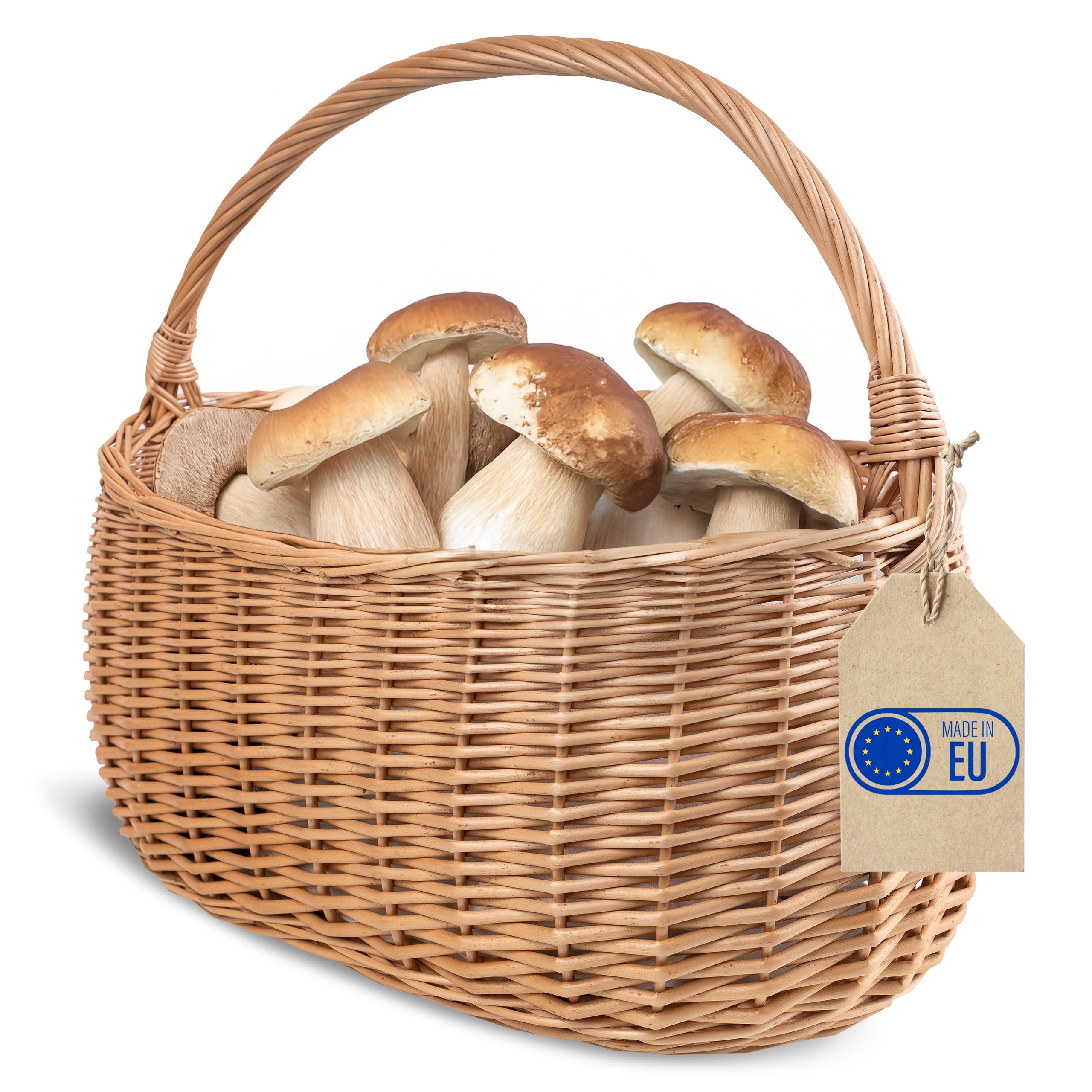 Creative Home Cestino Vimini Marrone con Manico 45x26x41 cm