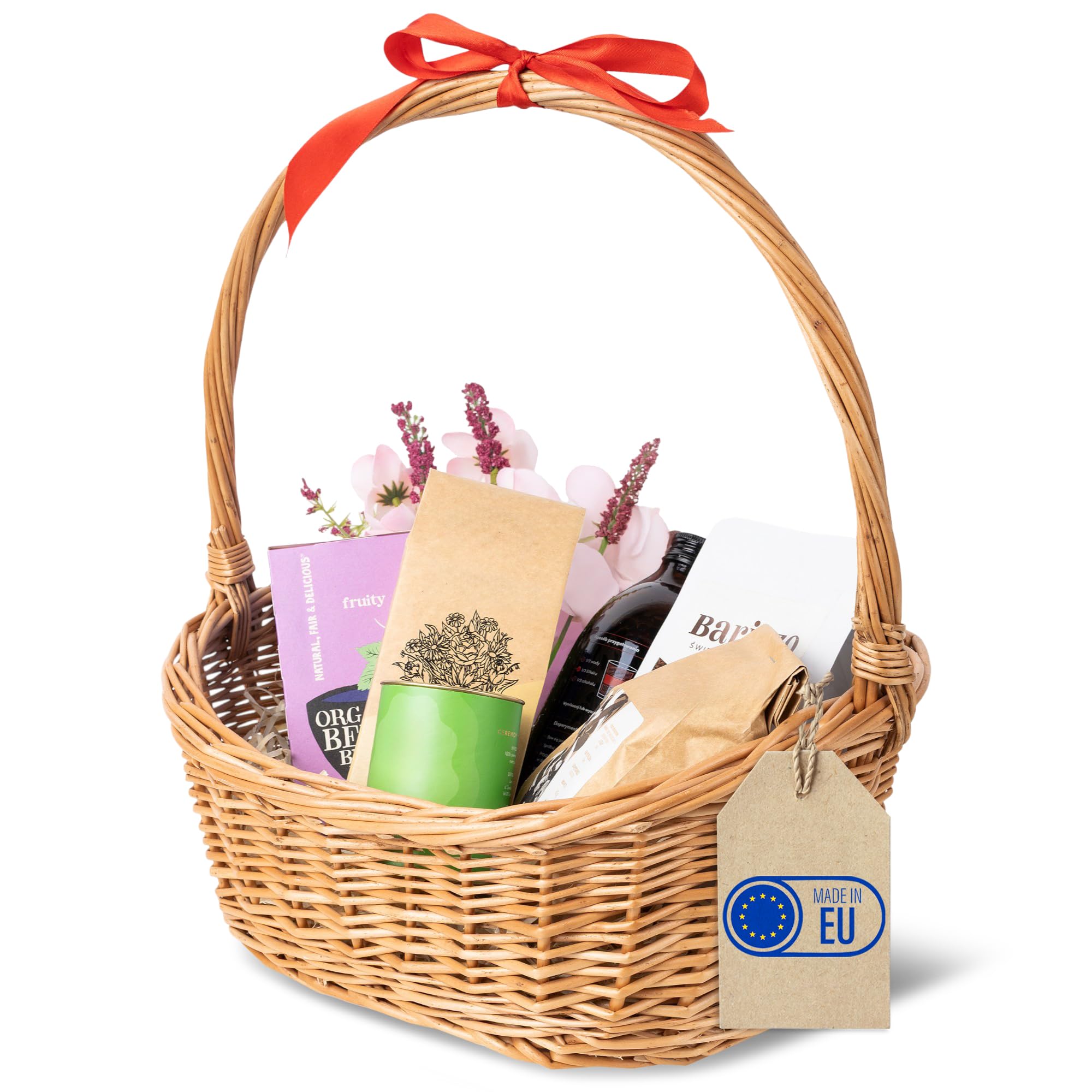 Creative Home Cesto Regalo Vimini Ovale 37x30x37 cm Marrone