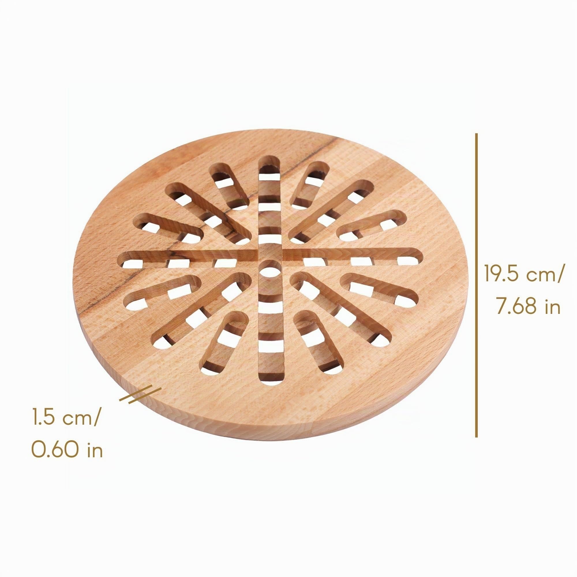 Creative Home Sottopentola Rotondo Legno Faggio 19,5 cm