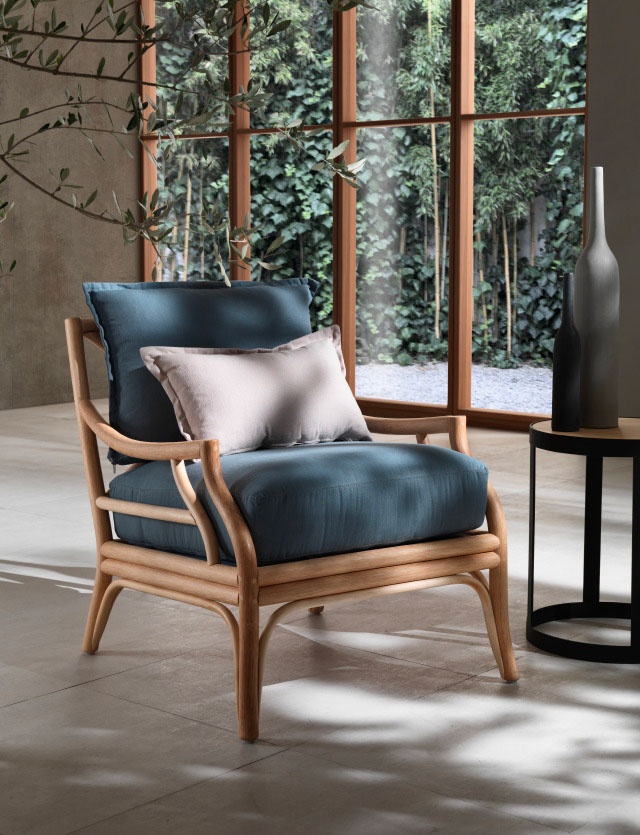 Mila Maurizi Maison Natalie poltrona rattan con cuscini