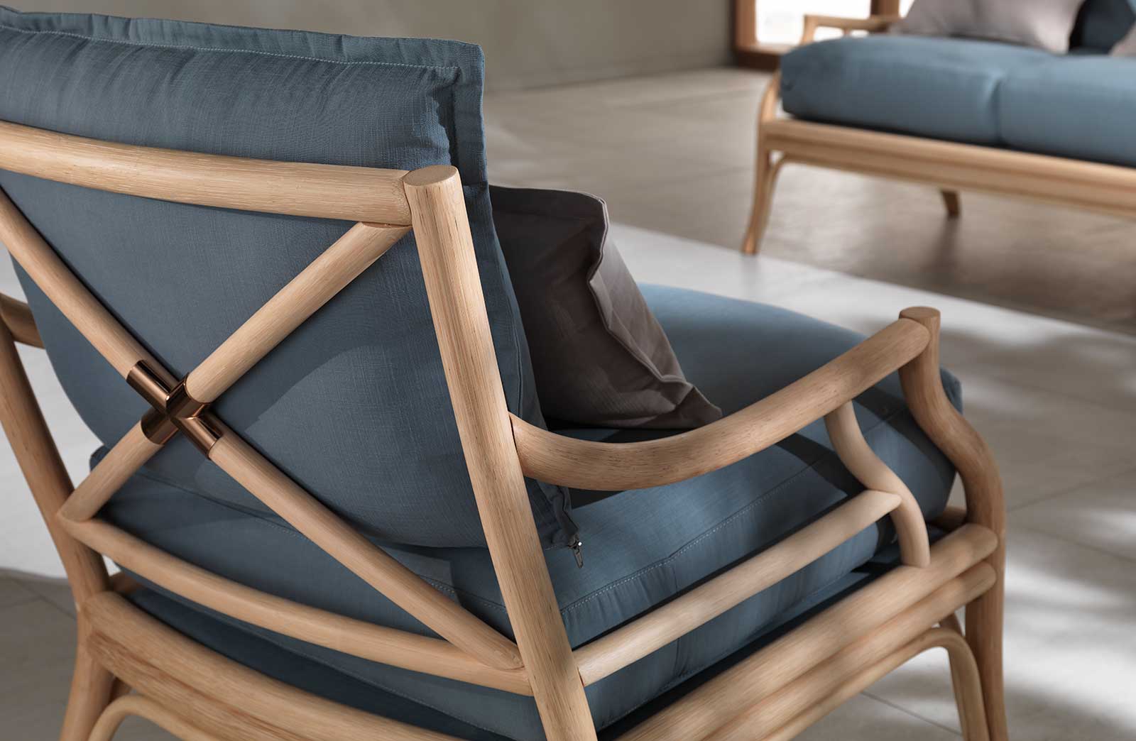 Mila Maurizi Maison Natalie poltrona rattan con cuscini