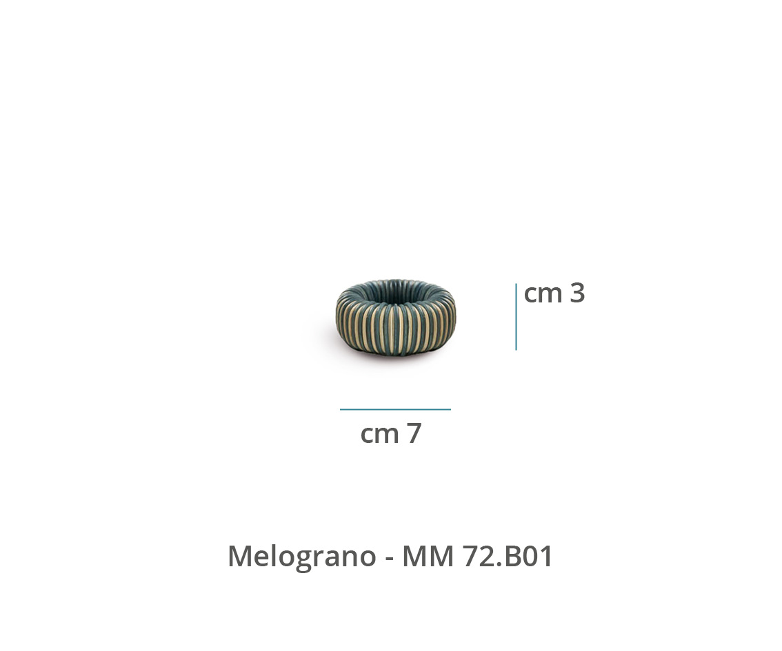 Mila Maurizi Mélodie Melograno B-01 anello portatovagliolo blu guado