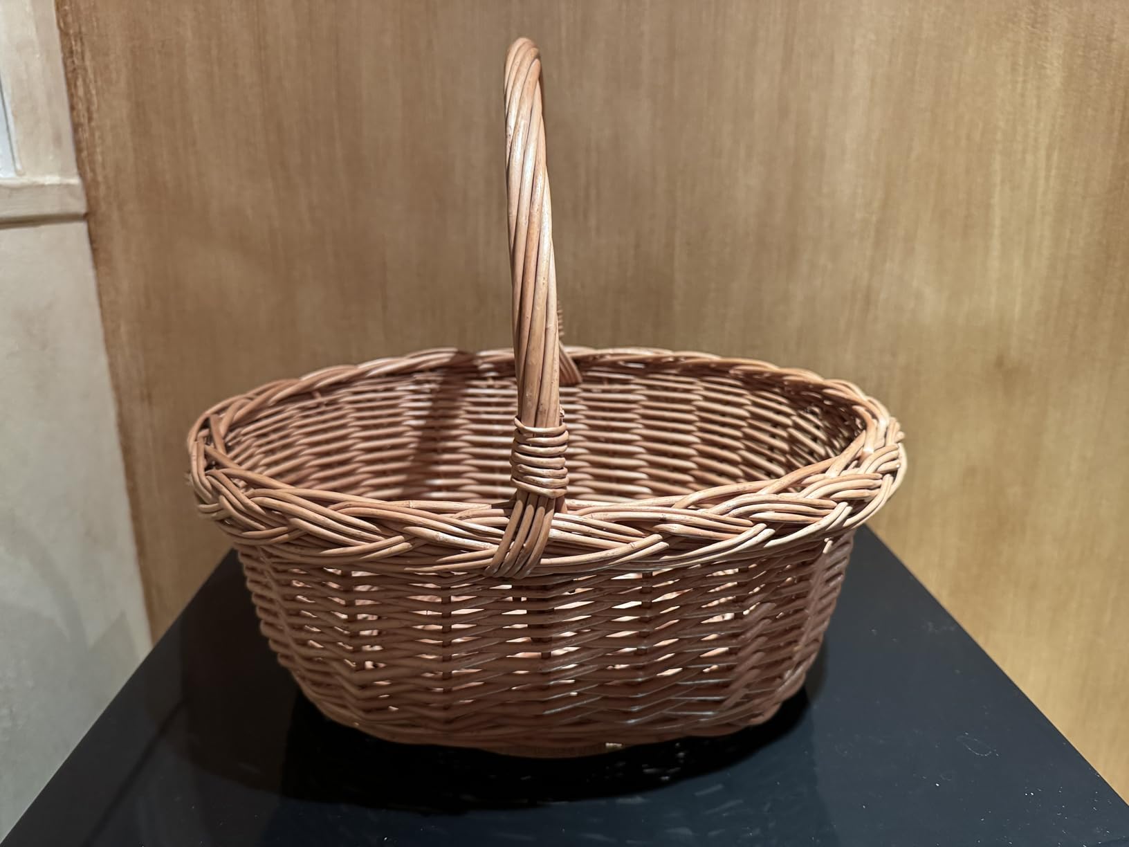 Creative Home Cestino Vimini Manico 30x27x24 cm Naturale