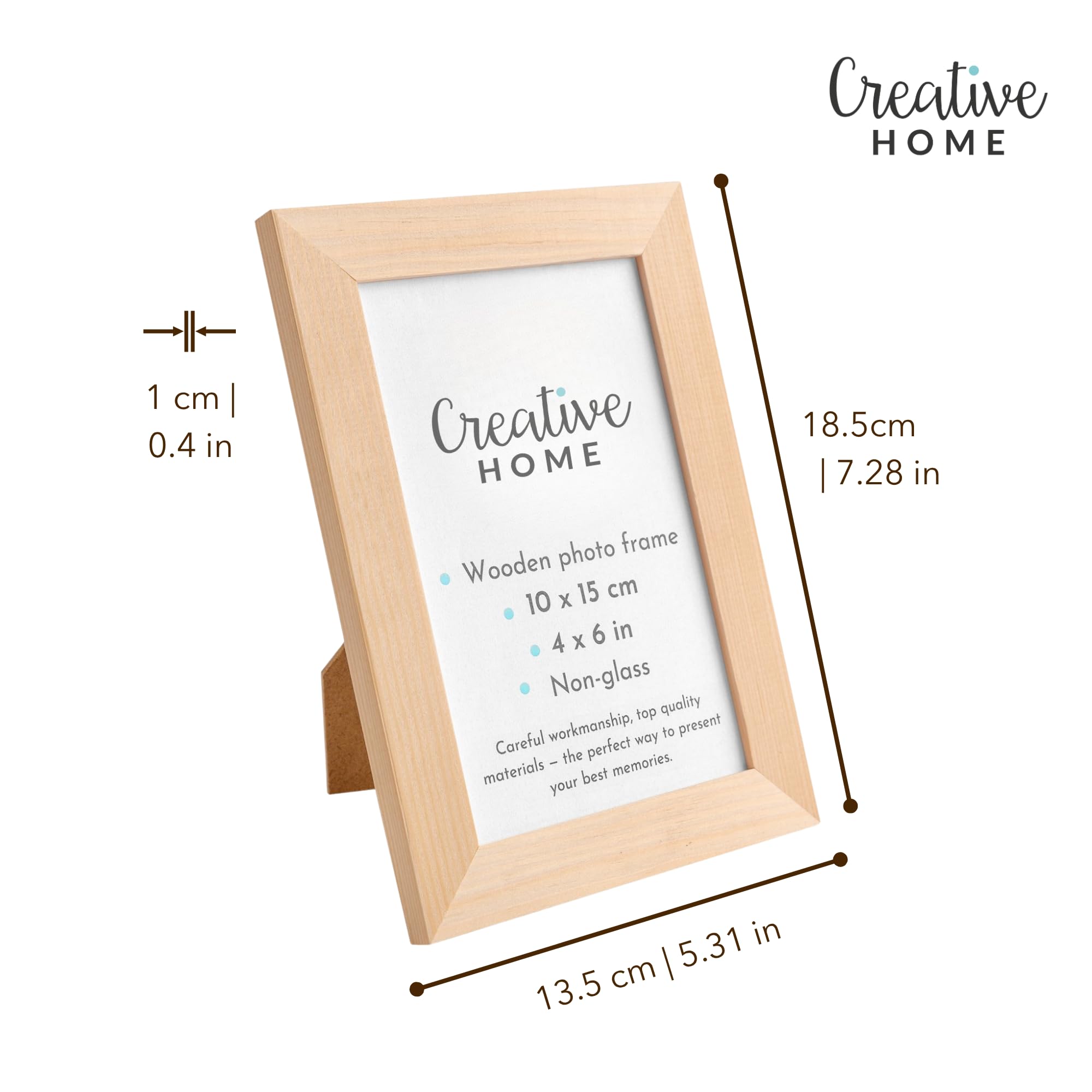 Creative Home Cornici Legno Naturale 10x15 cm Set 2 Pezzi