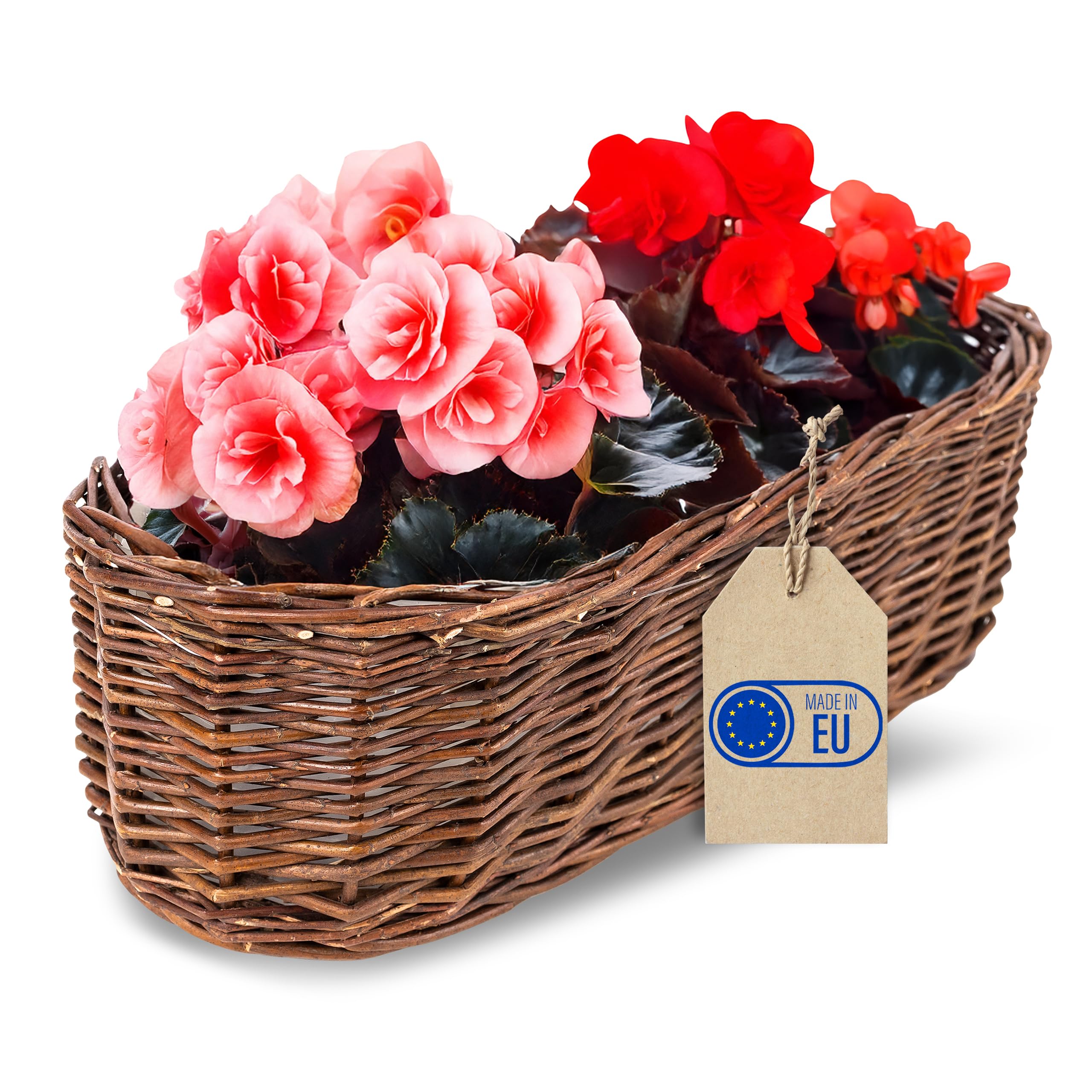 Creative Home Vaso Fiori Vimini Scuro 35x11x11 cm