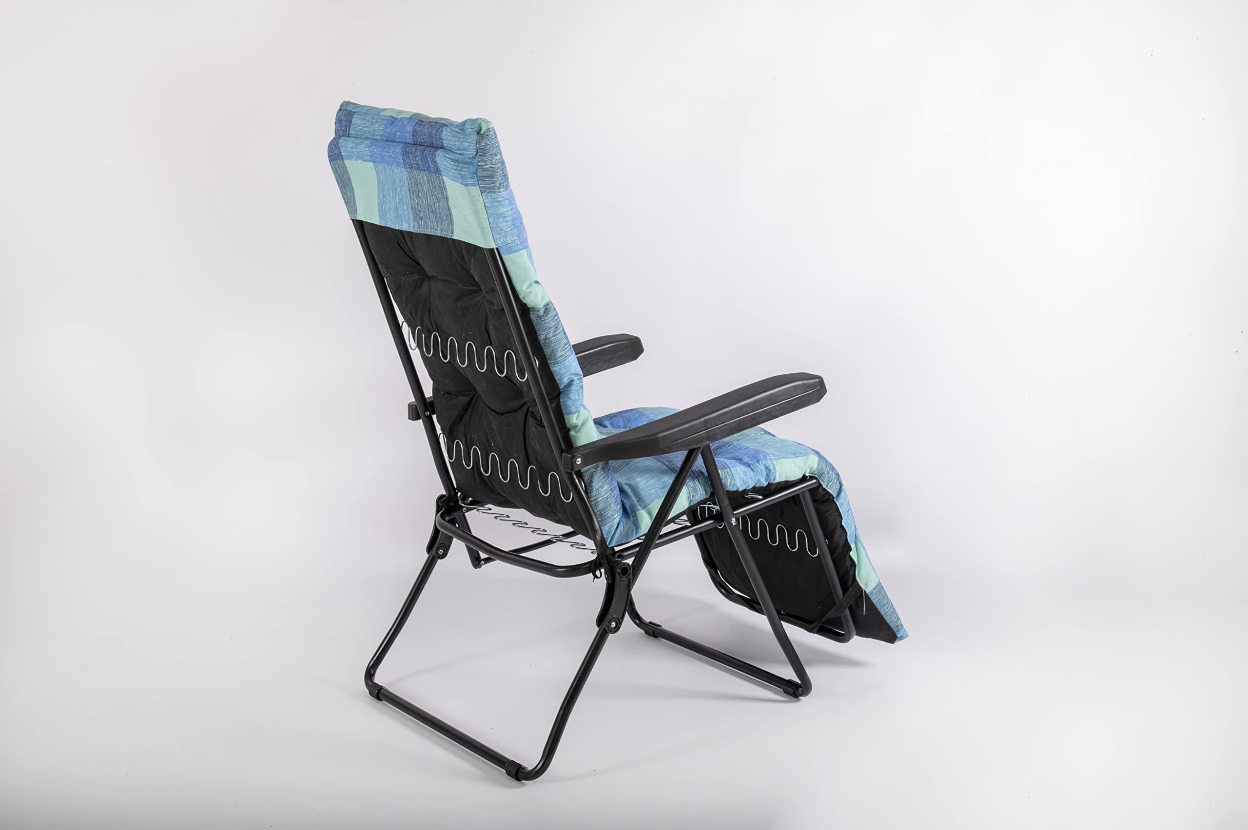 Inca 9010 sedia sdraio con poggiapiedi blu cuscino 8 cm