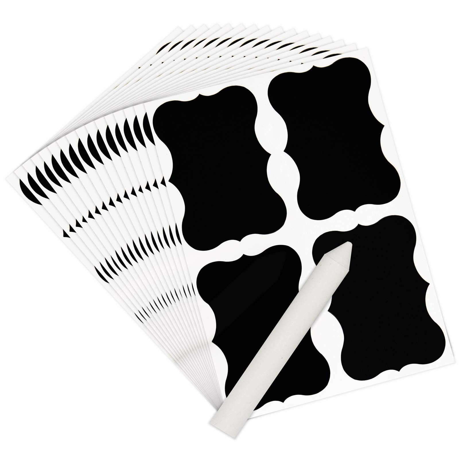 Creative Home Set 160 Etichette Adesive Lavagna 50x35 mm + Gesso