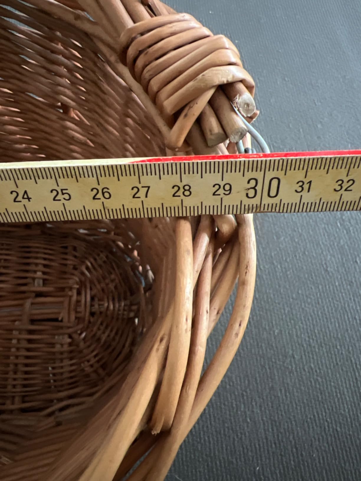 Creative Home Cestino Bici in Vimini Naturale 30x23x22 cm con Gancio