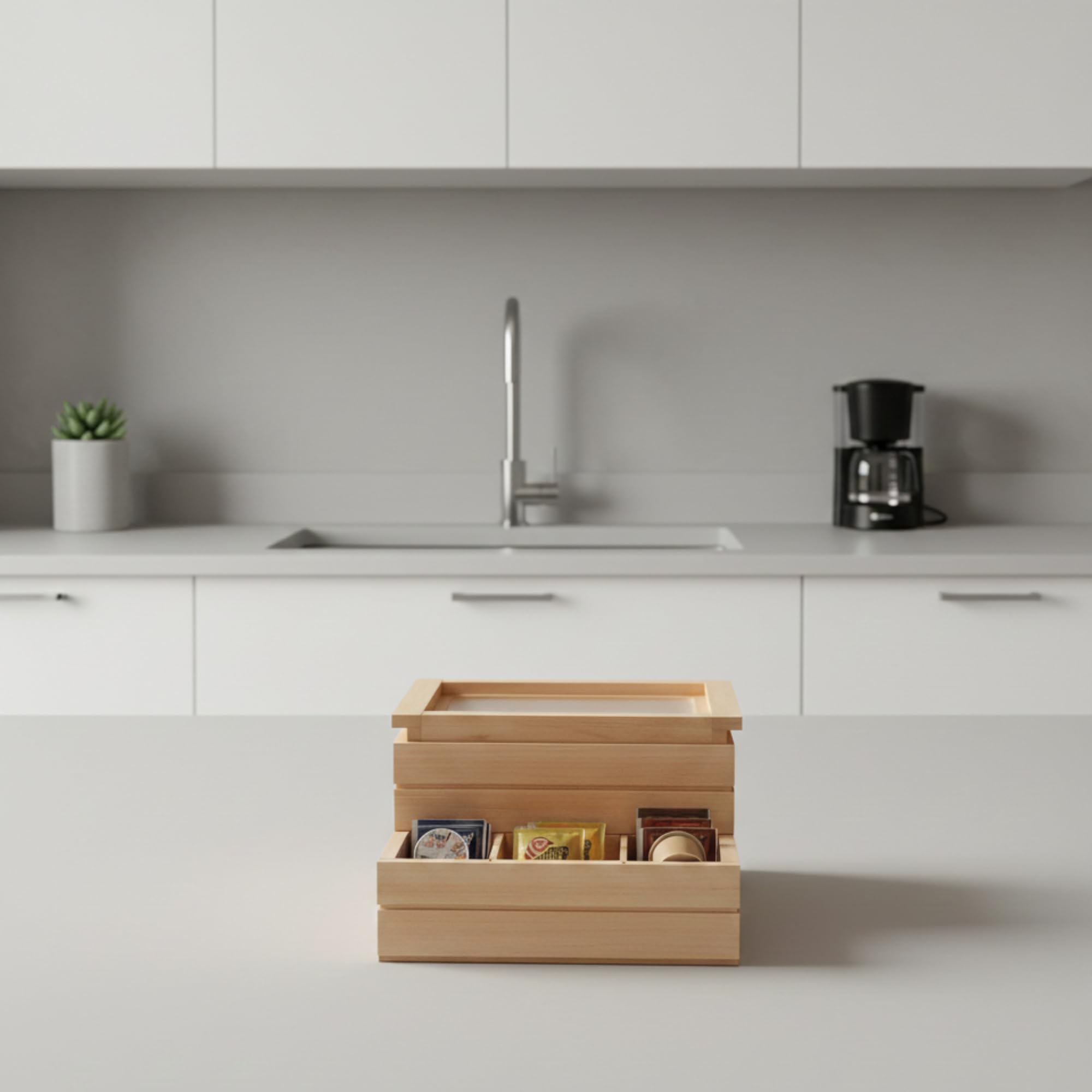 Inca 05627 portacialde legno faggio con vassoio estraibile