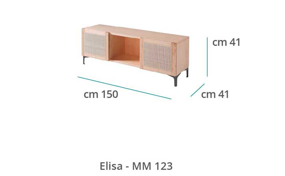 Mila Maurizi Maison Elisa mobile porta TV 2 ante faggio