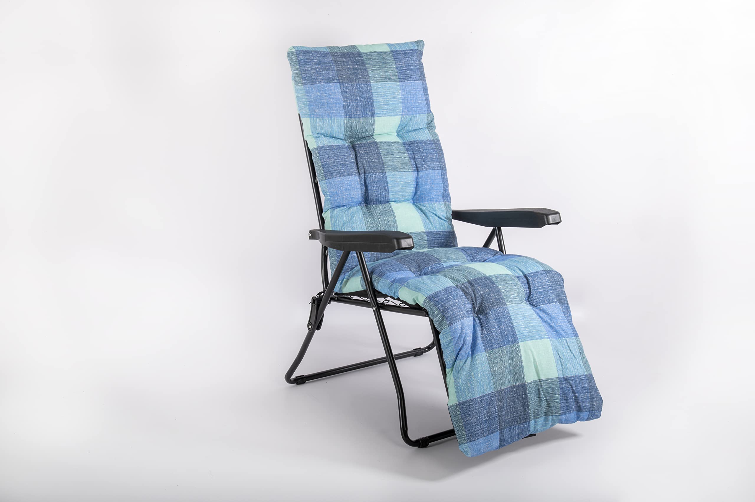 Inca 9010 sedia sdraio con poggiapiedi blu cuscino 8 cm