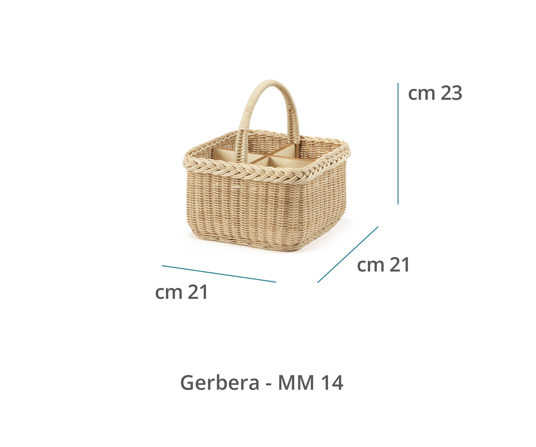 Mila Maurizi Mise en Place Gerbera portaposate 4 scomparti