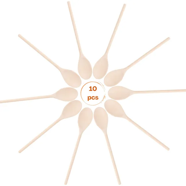 Creative Home Set 10 Cucchiai Legno di Faggio 30 cm