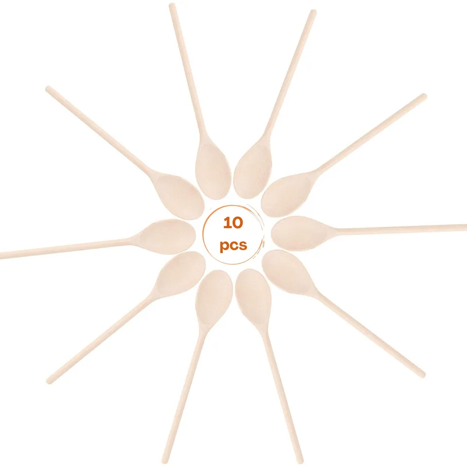 Creative Home Set 10 Cucchiai Legno di Faggio 30 cm