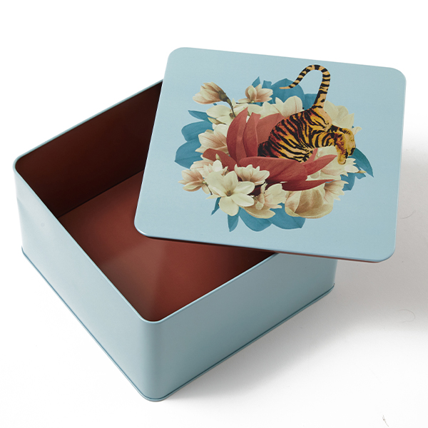 Gangzaï Curiosito Tiger Flower GD564 scatola metallo quadrata