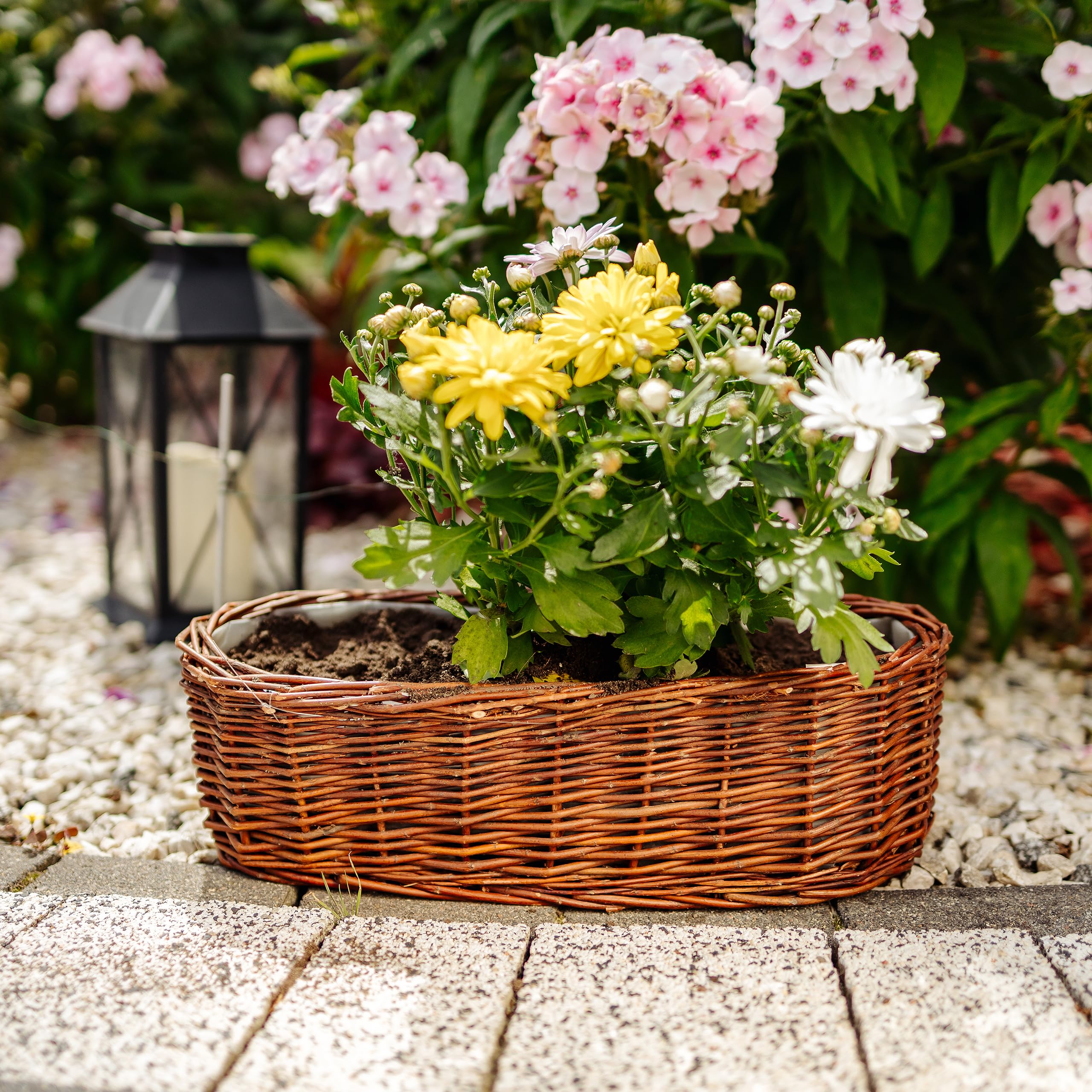 Creative Home Vaso Fiori Vimini Scuro 35x11x11 cm