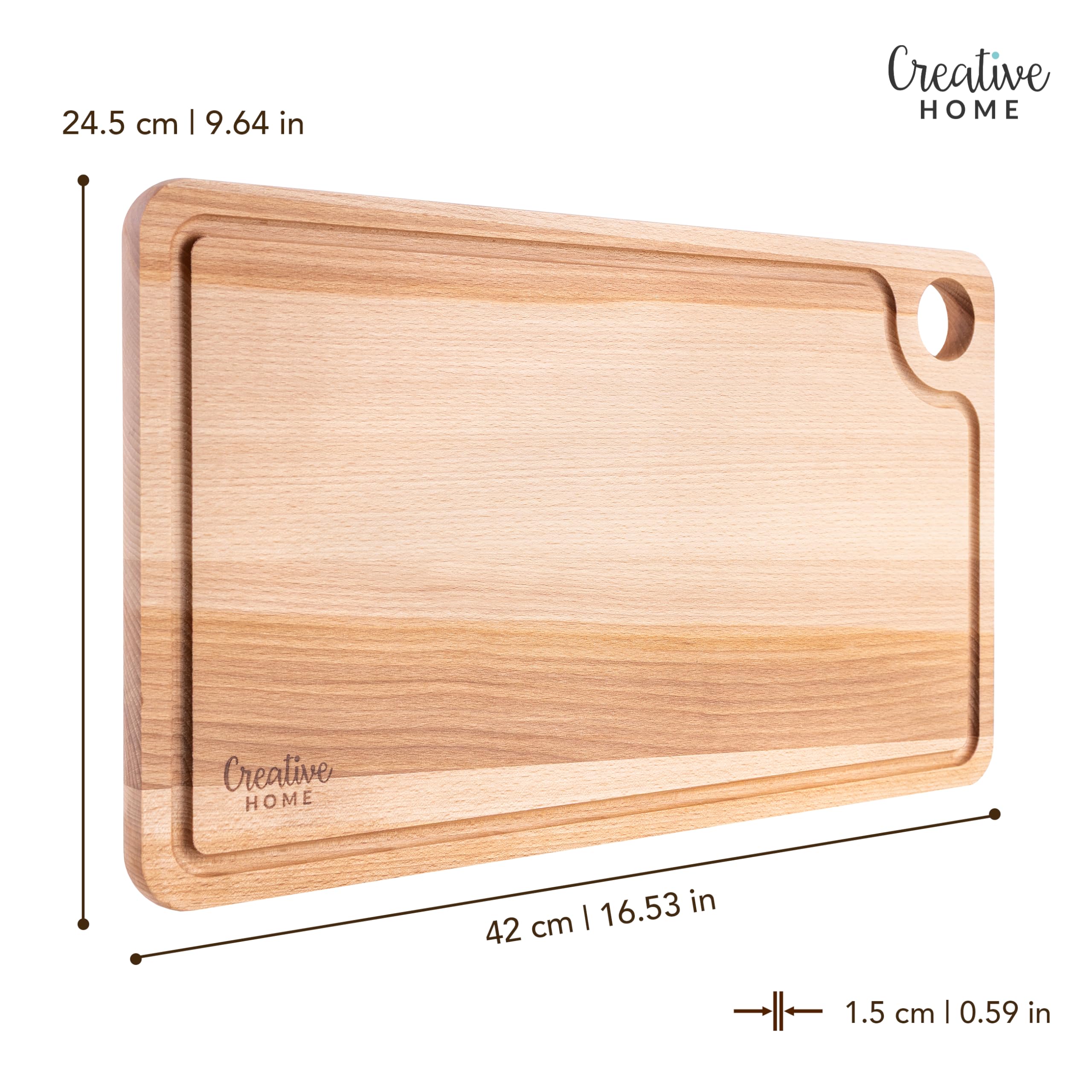 Creative Home Tagliere Faggio con Scanalatura Reversibile
