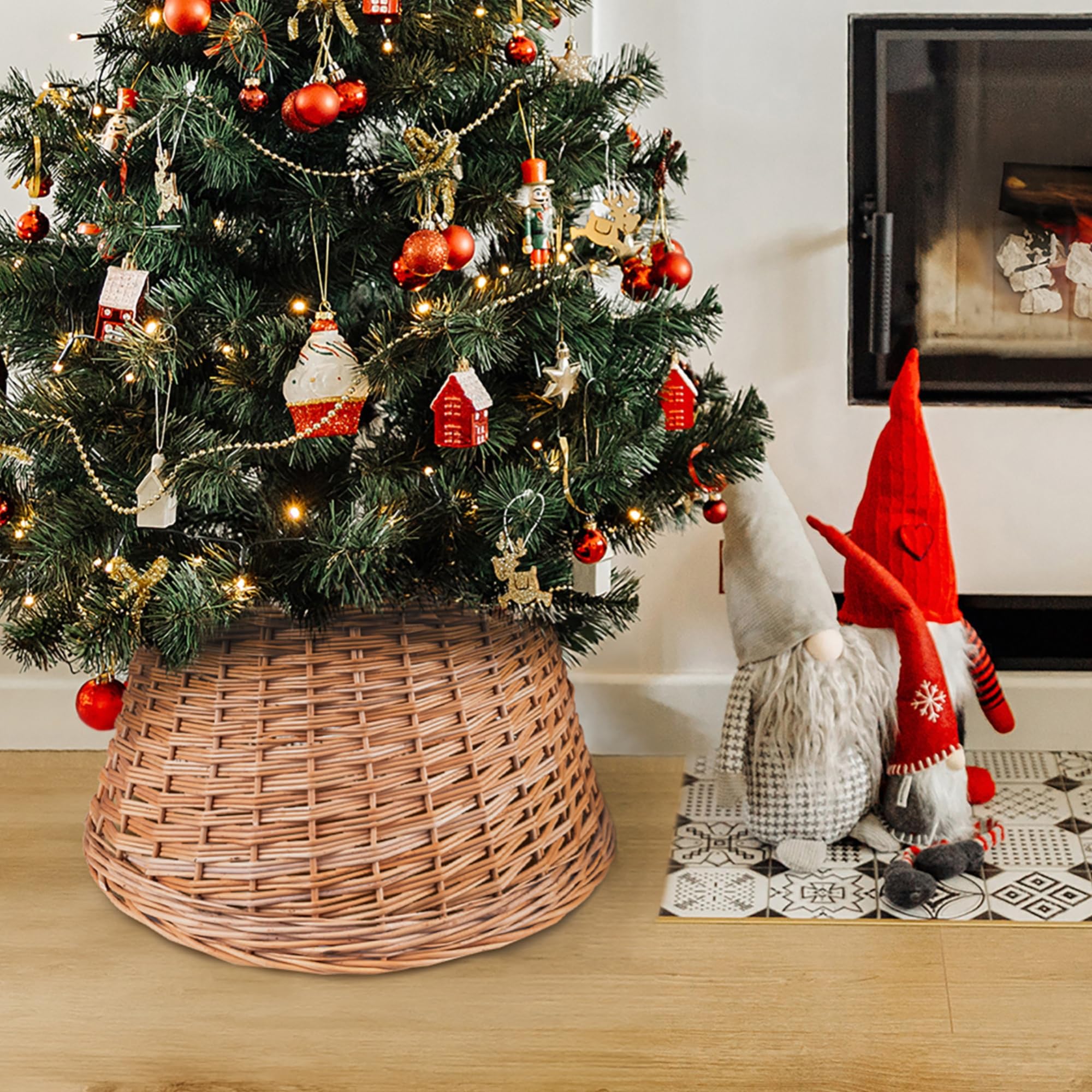 Creative Home Collare Albero Natale Vimini Naturale Ø 46x24 cm