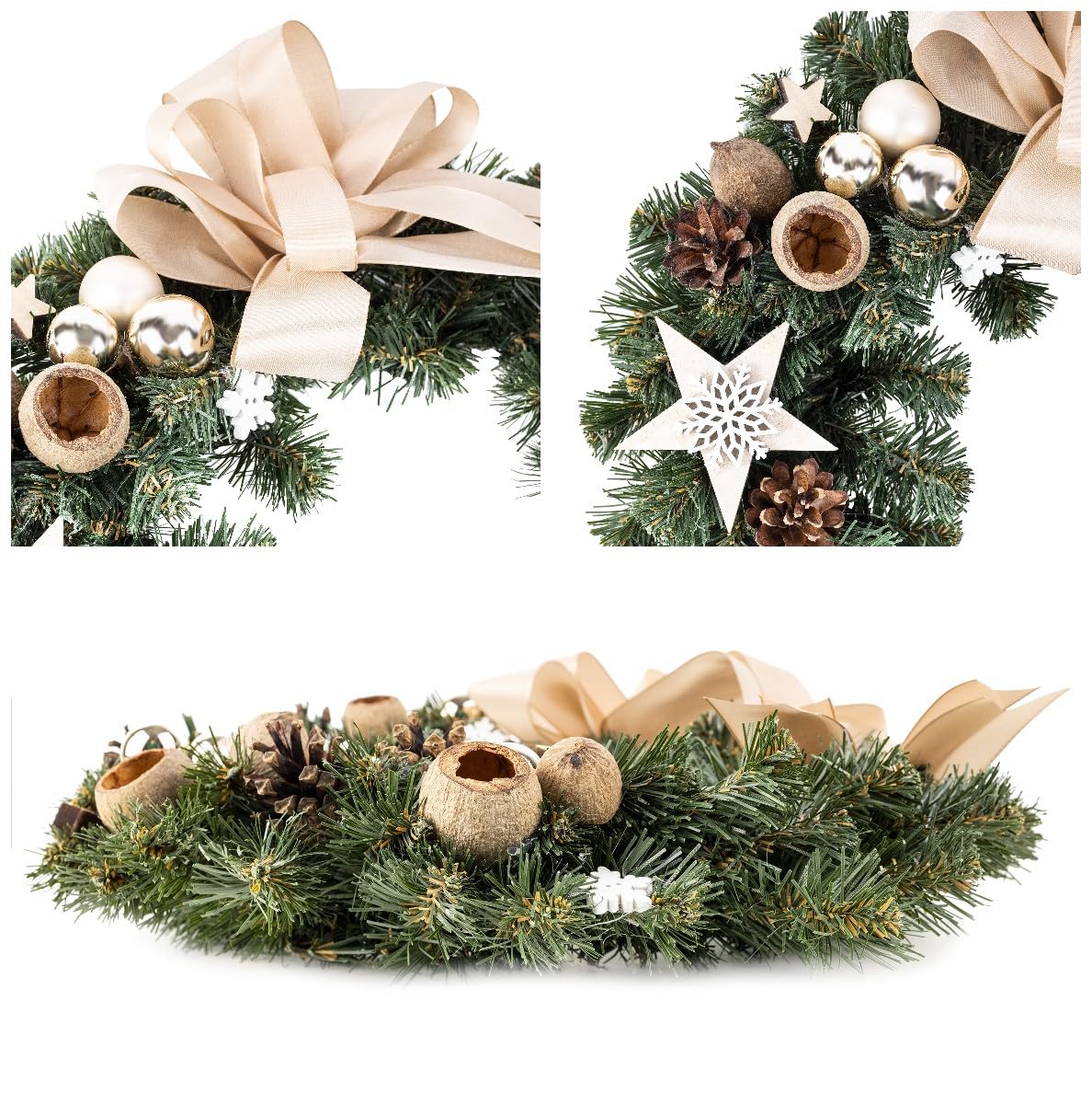 Creative Home Ghirlanda Natalizia Artificiale 35 cm Taupe