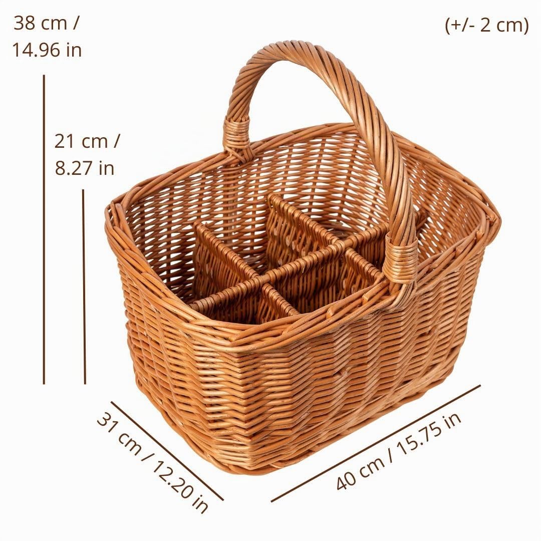 Creative Home Portabottiglie Vimini 40x31x38 cm 6 Bottiglie