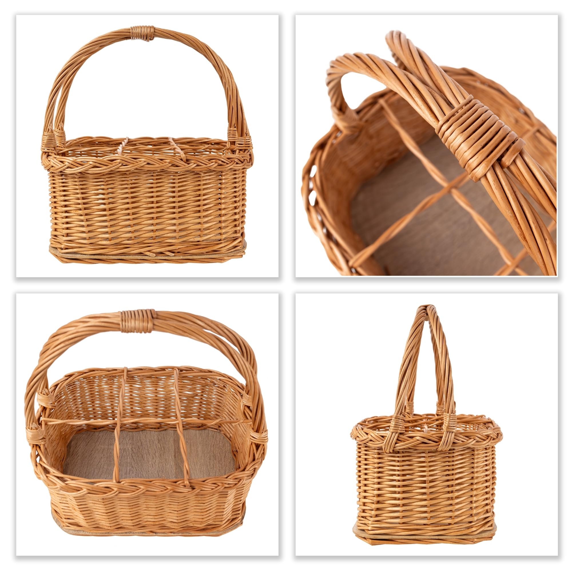 Creative Home Cestino Portabottiglie Vimini 6 Bottiglie 33x23x36 cm