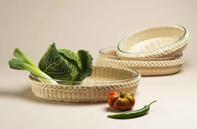 Mila Maurizi Mise en Place Camelia L cestino midollino per pyrex