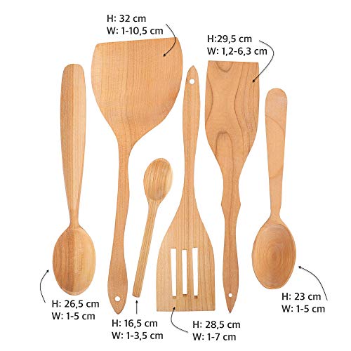 Creative Home Set 6 Utensili Cucina Legno di Ciliegio