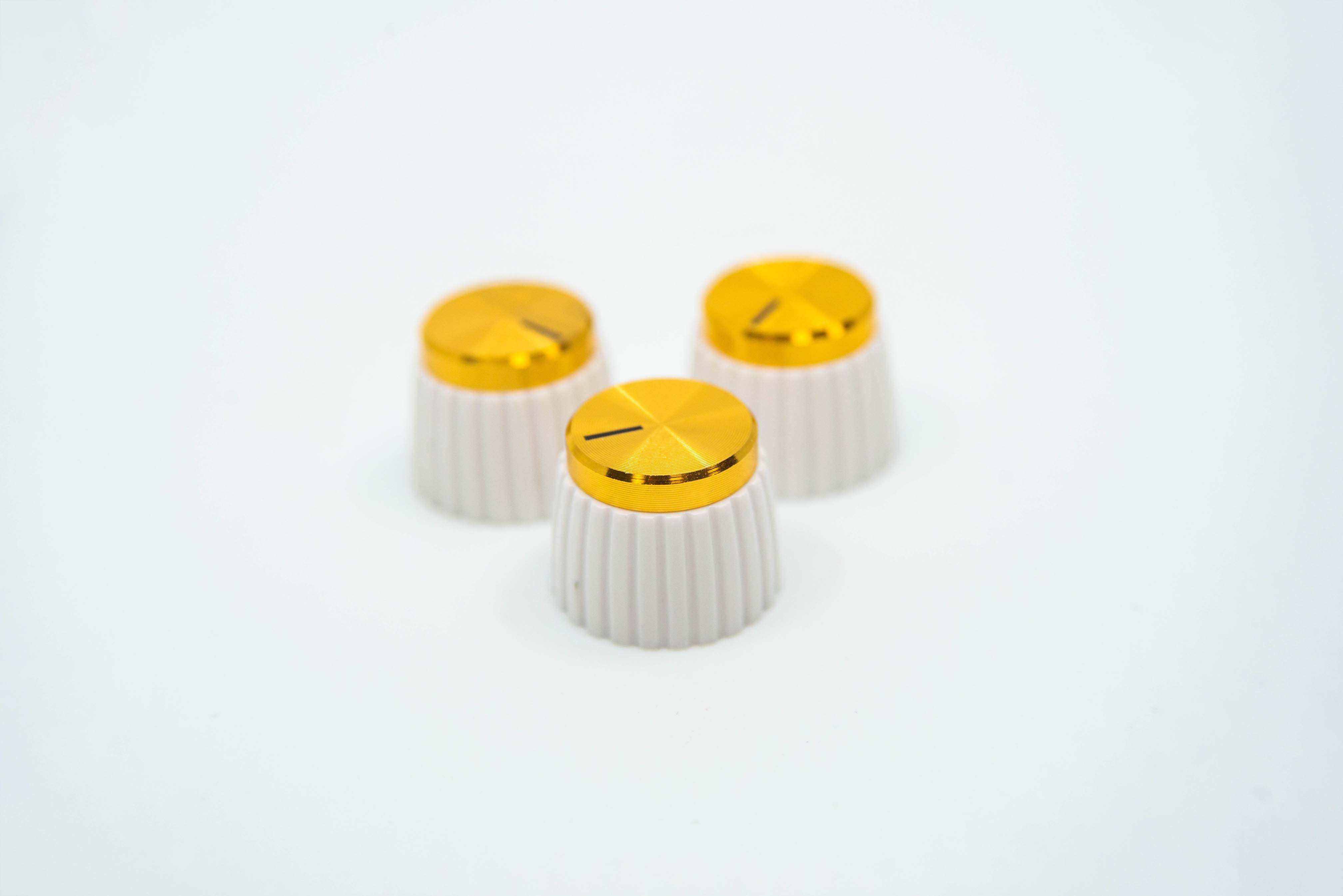 Petru Design Manopole Bianco-Oro per Stand Now Playing Set 3 Pezzi