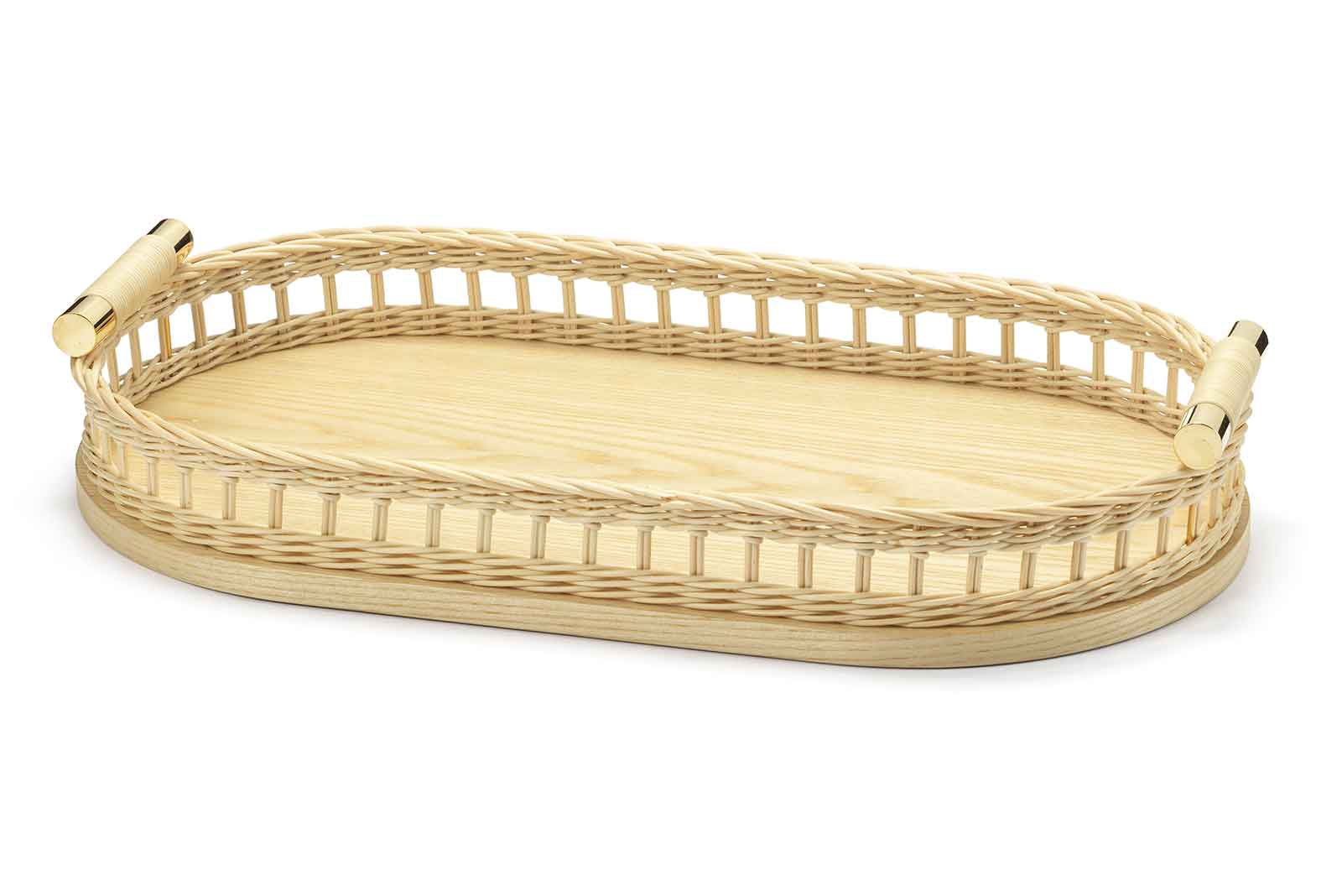 Mila Maurizi Savoir-faire Eclaire 01 vassoio legno e ottone