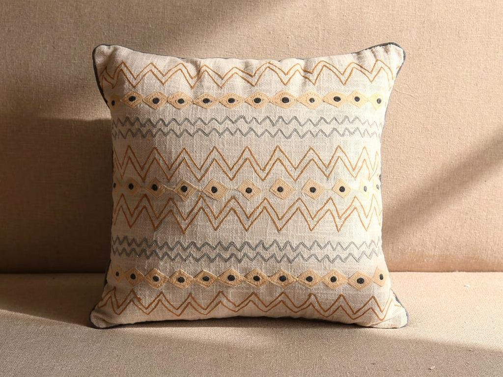Home ESPRIT Ikat Cuscino Beige 45x45 cm Ricamato