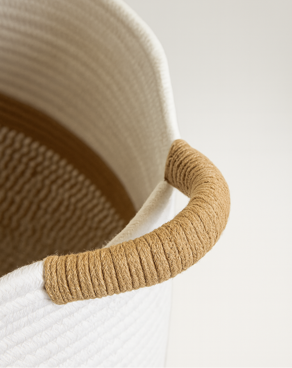 BELMIN cesta XL cotone neutro 50x33 cm con manici per coperte