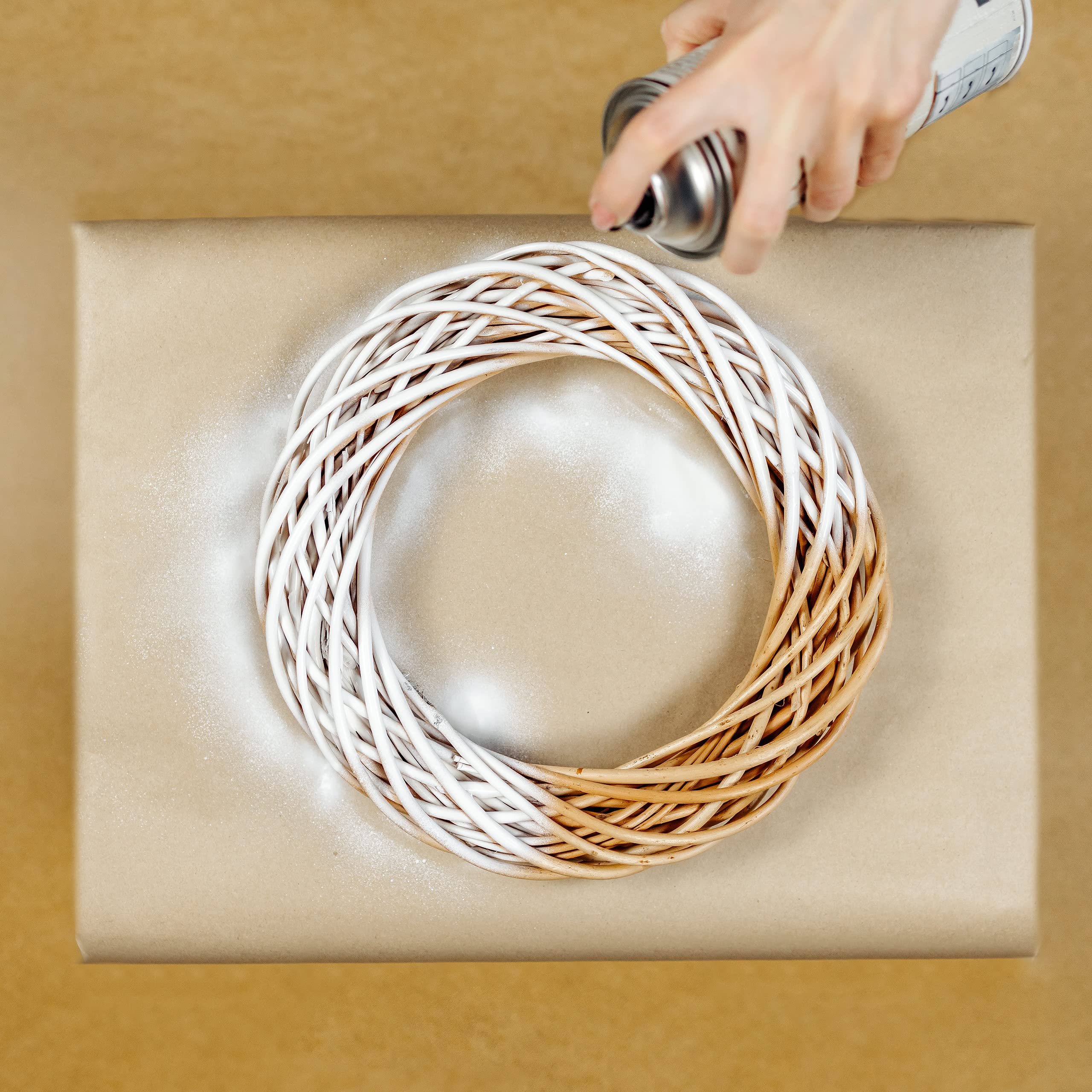 Creative Home Ghirlanda Vimini Marrone Rotonda 25 cm