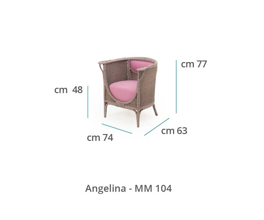 Mila Maurizi Maison Angelina poltrona in rattan midollino