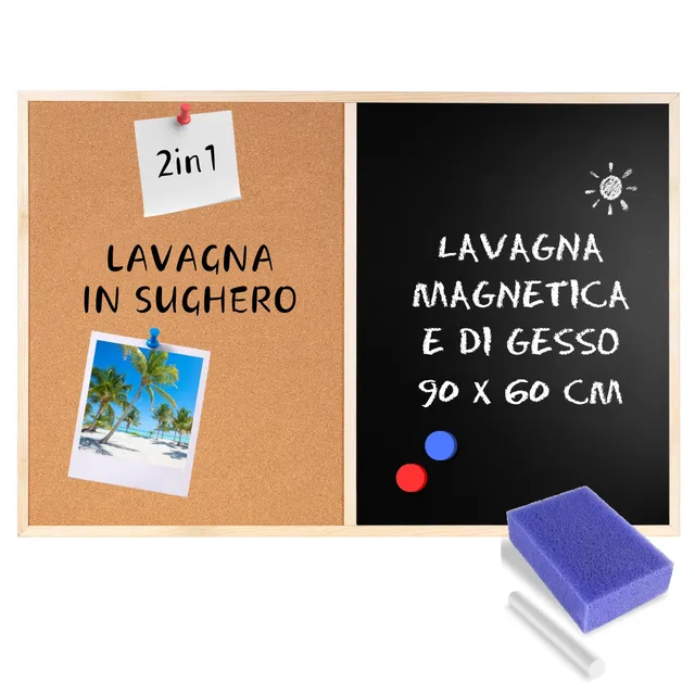 Creative Home Lavagna Magnetica Sughero 90x60 cm Parete