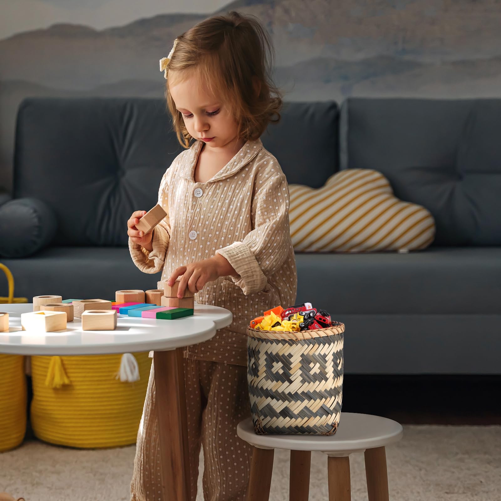 MUCKLILY Cestino Intrecciato Cotone Organizer Casa Bagno