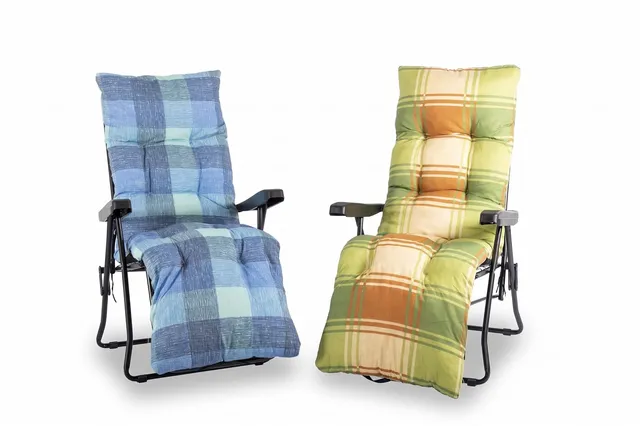 Inca 9010 sedia sdraio con poggiapiedi blu cuscino 8 cm
